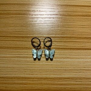 Elegant Butterfly Earrings in Blue